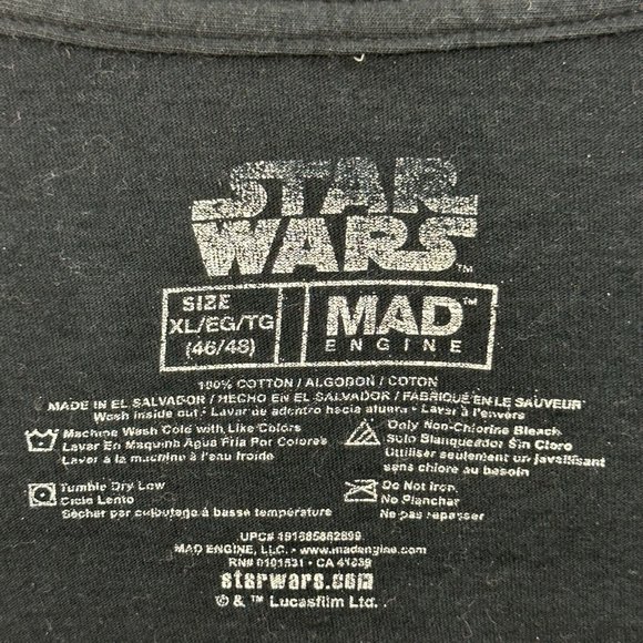 Star Wars Mandalorian Grogu Baby Yoda Wanted Tee Unisex XL Black Mad Engine - Picture 4 of 5